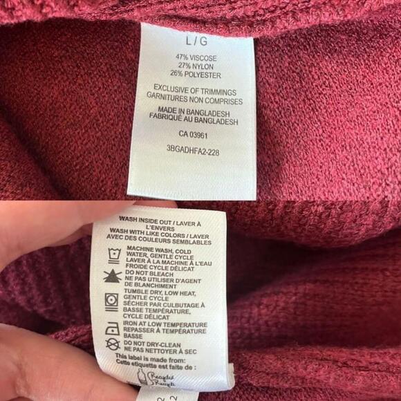 NWT Denver Hayes Boat Neck Pullover Sweater Large Burgundy - Picture 9 of 9